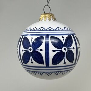 Pesaresi Ceramics Blue White Floral Tile Ornament San Francisco Carmel Handmade